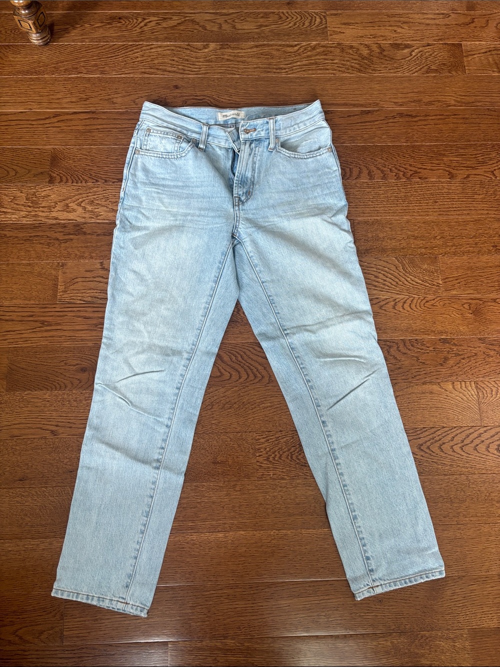 Madewell Mid-Rise Perfect Vintage Straight Leg Jeans in Light Blue Wash